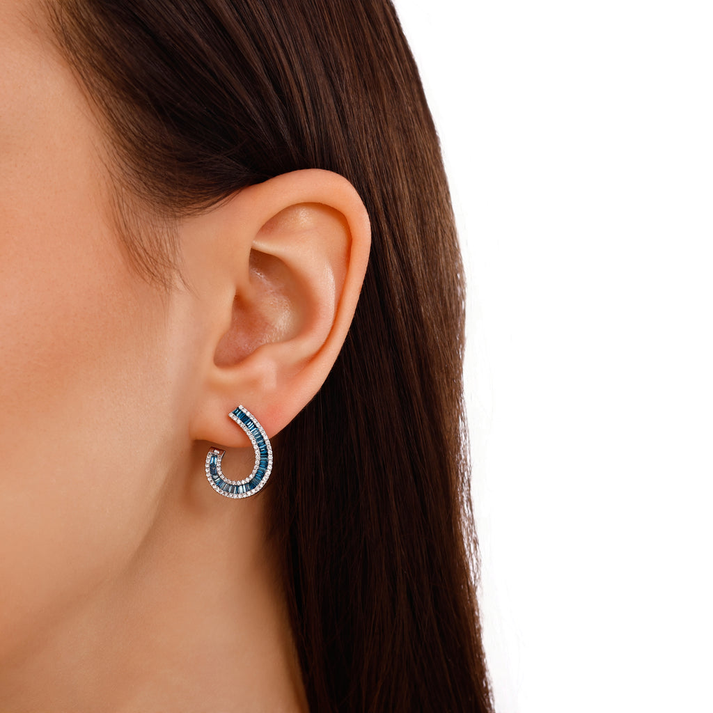 Blue Diamond Earrings