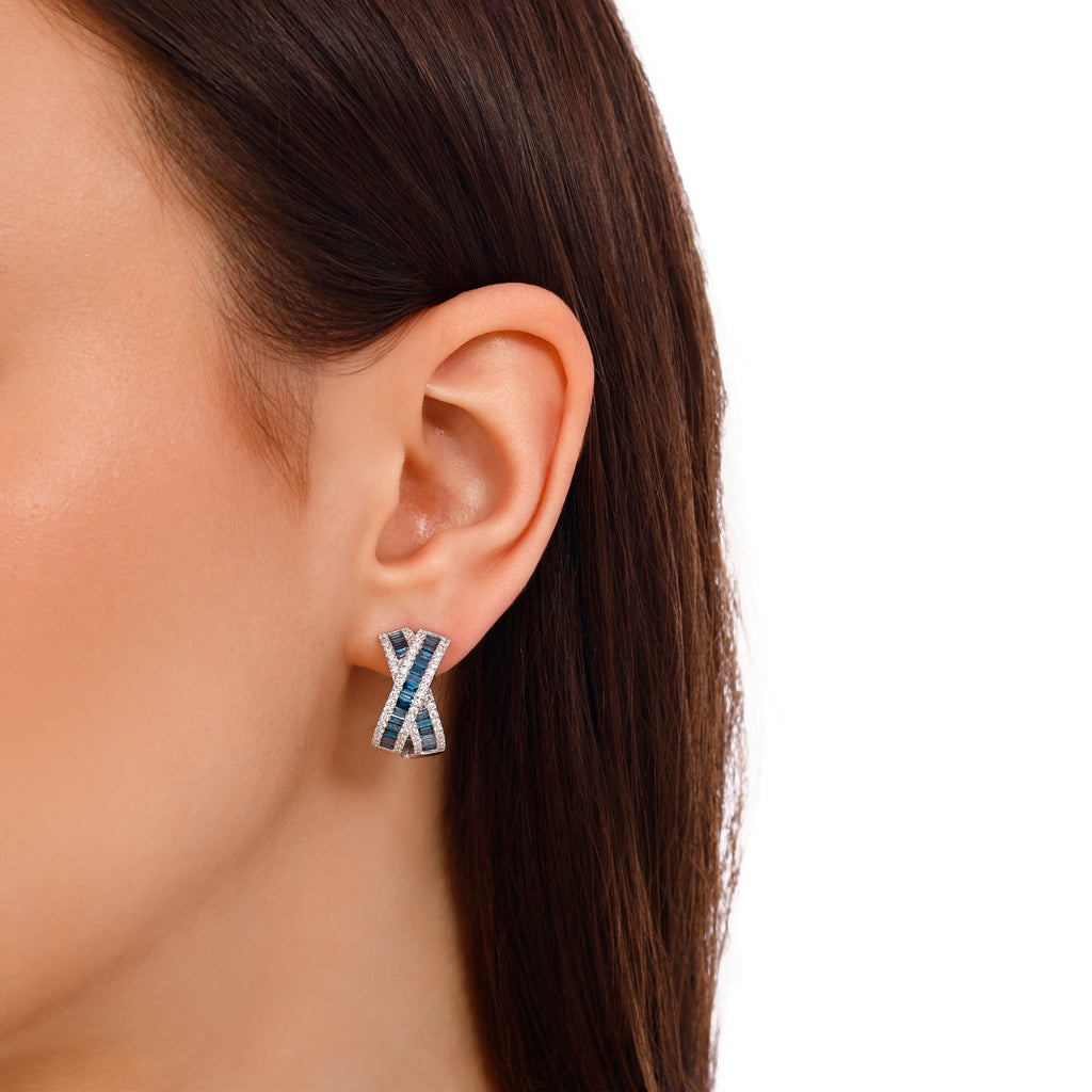 Blue Diamond Earrings
