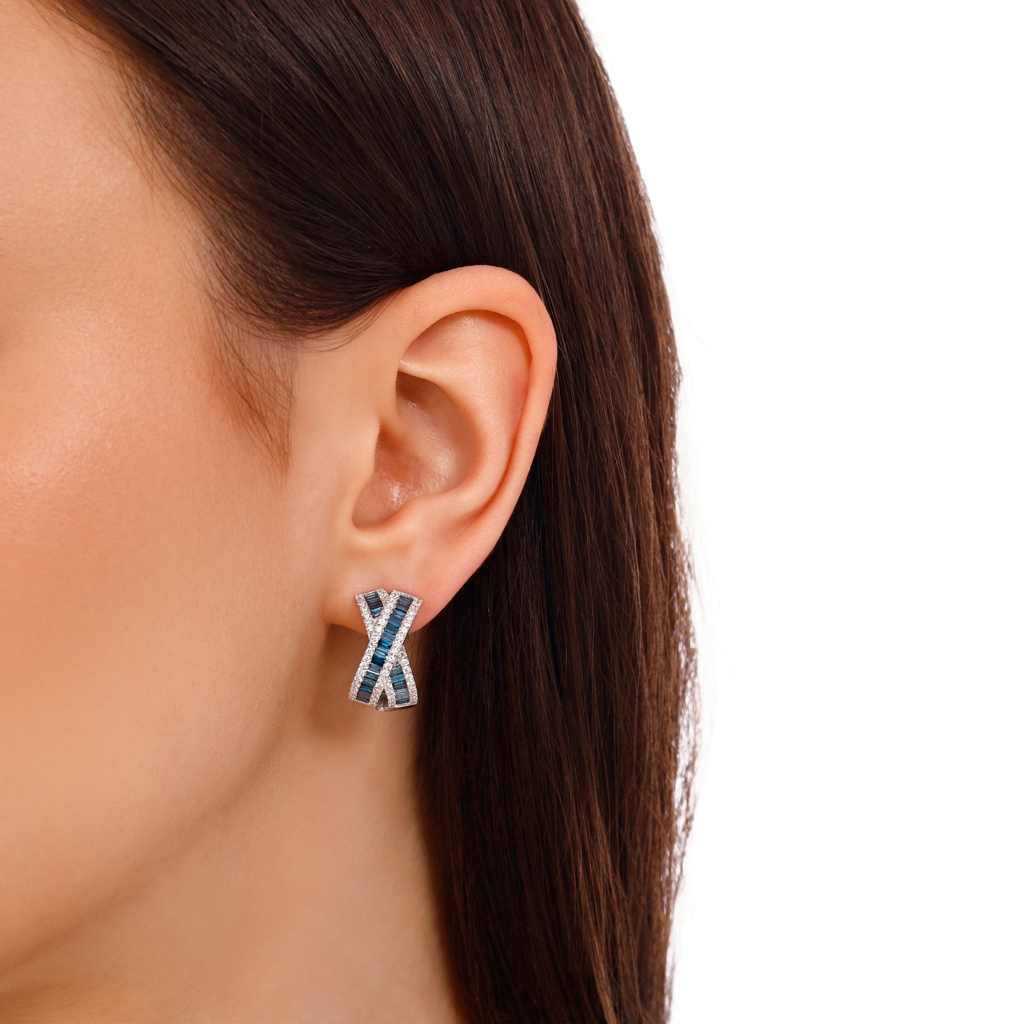 Blue Diamond Earrings