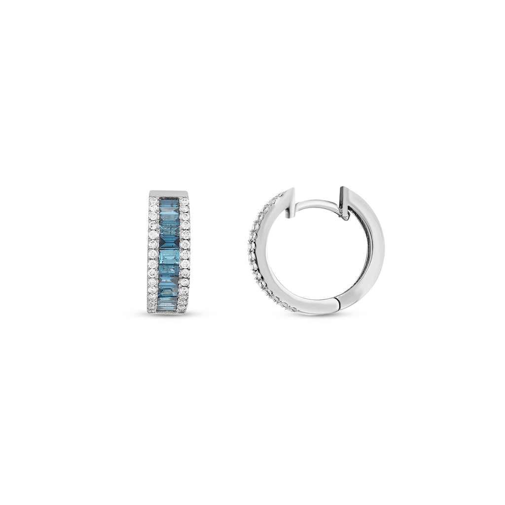 Blue Diamond Hoop Earring