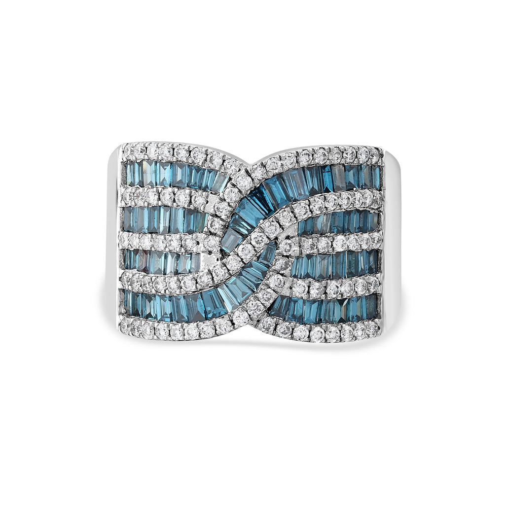 Blue Diamond Row Ring