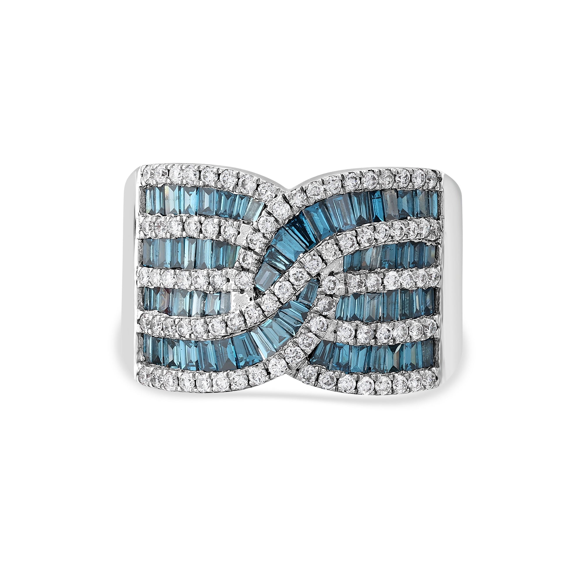 Blue Diamond Row Ring