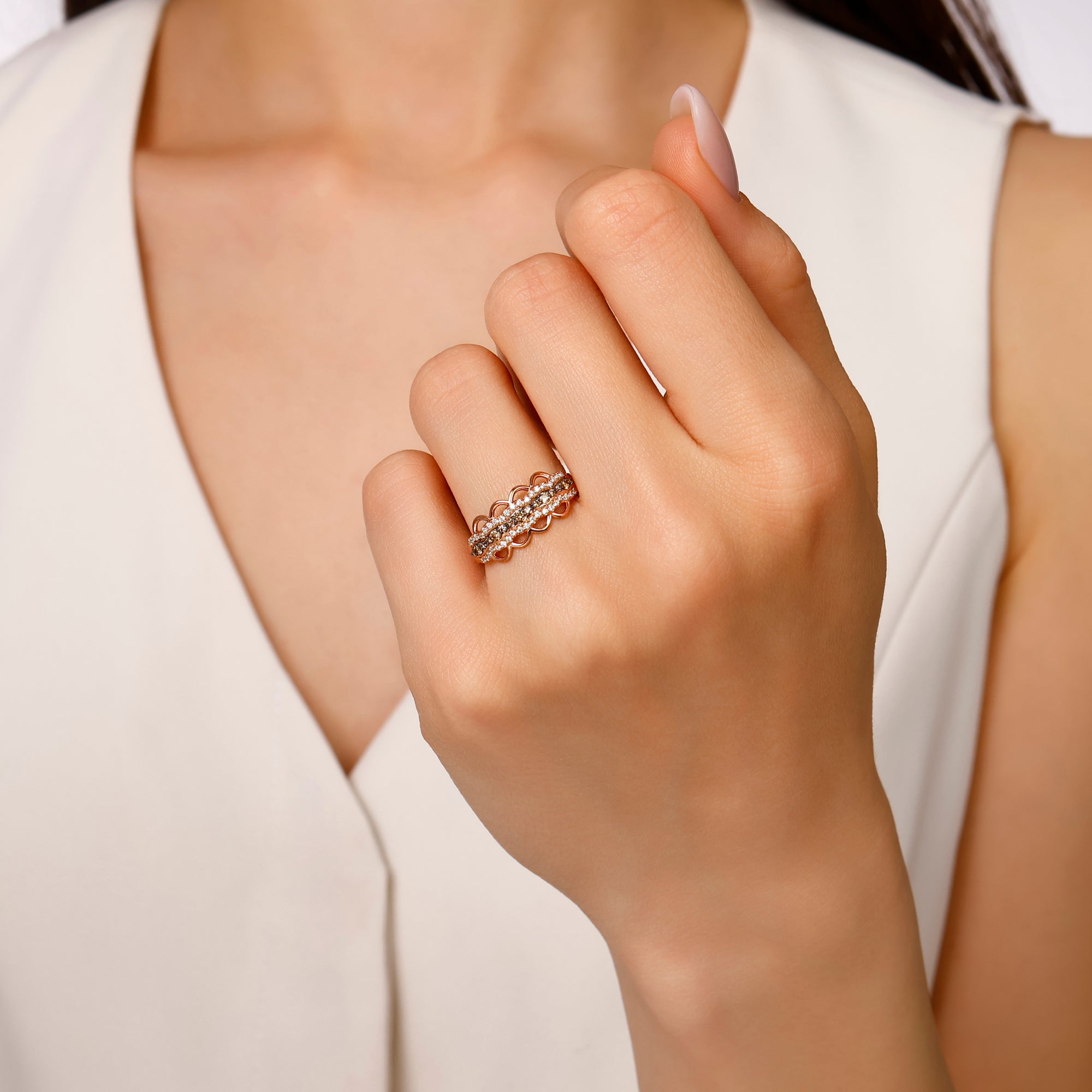 Braided Chocolate Diamond Ring