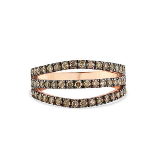 3-Row Chocolate Diamond Ring