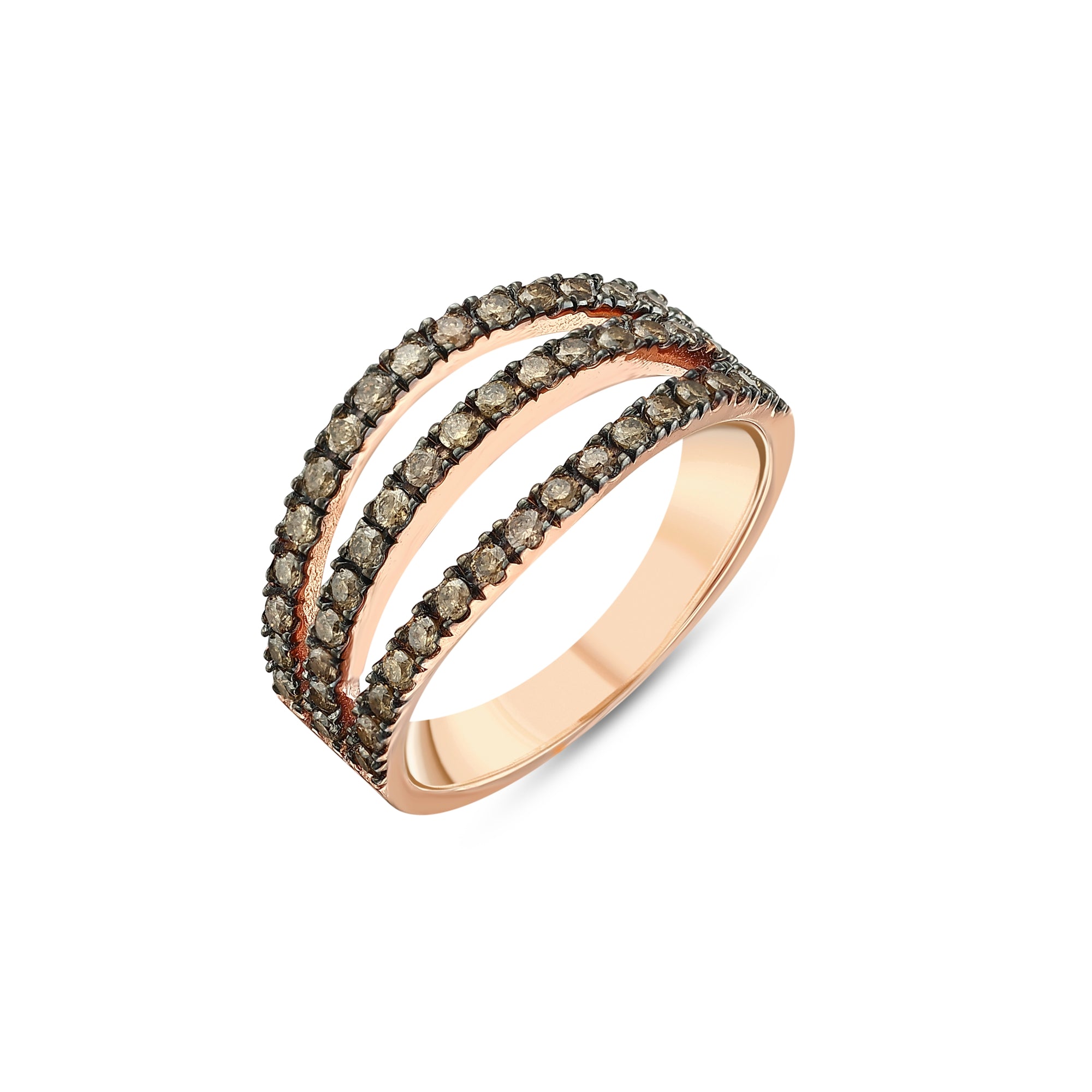 3-Row Chocolate Diamond Ring