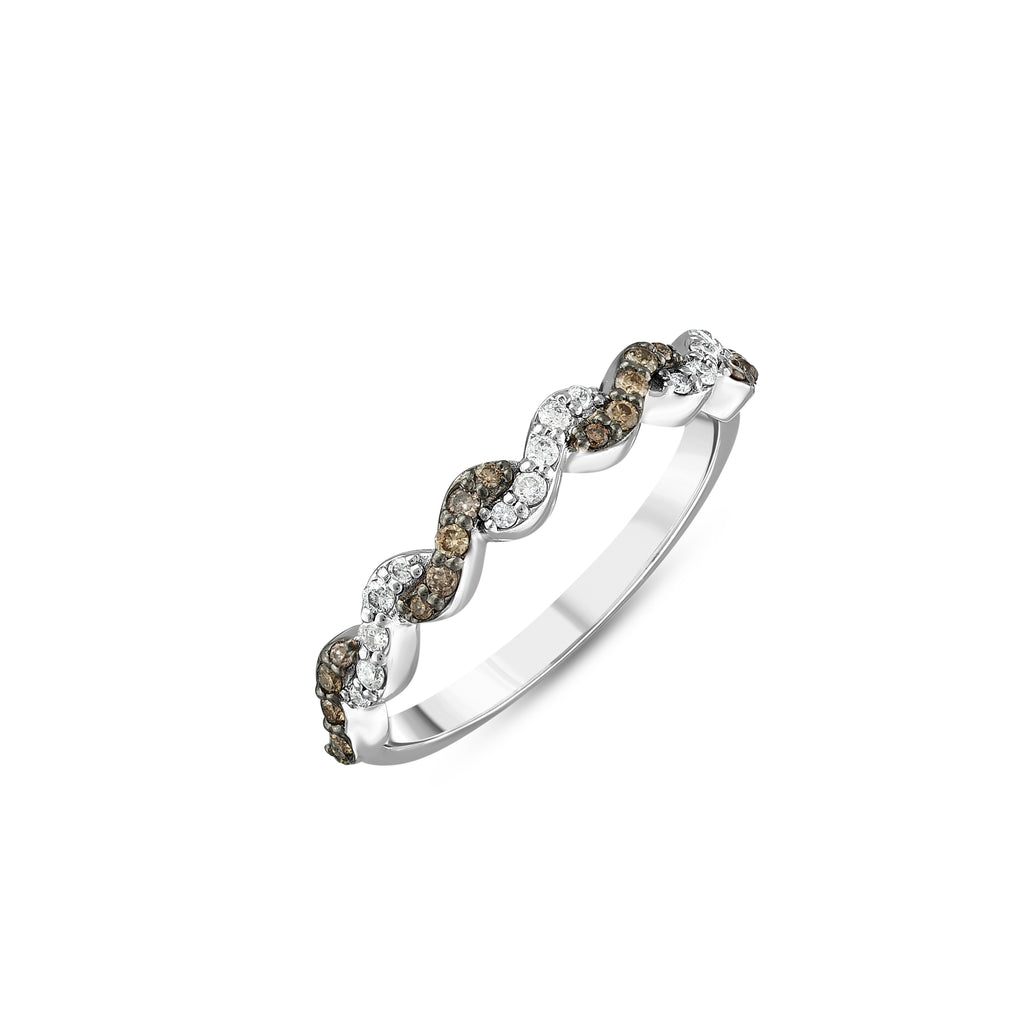 Chocolate Diamond Wavy Ring
