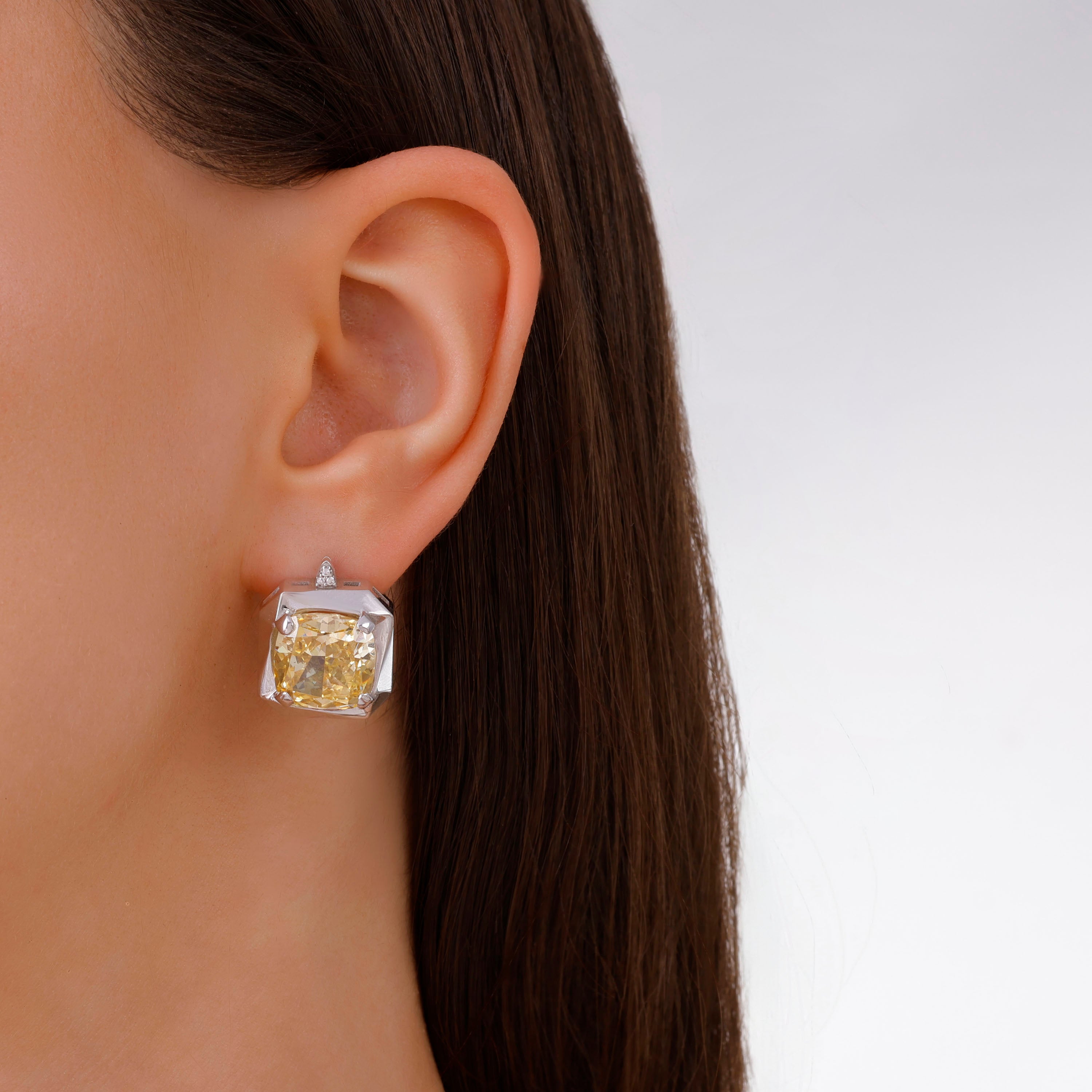 Yellow Diamond Earrings